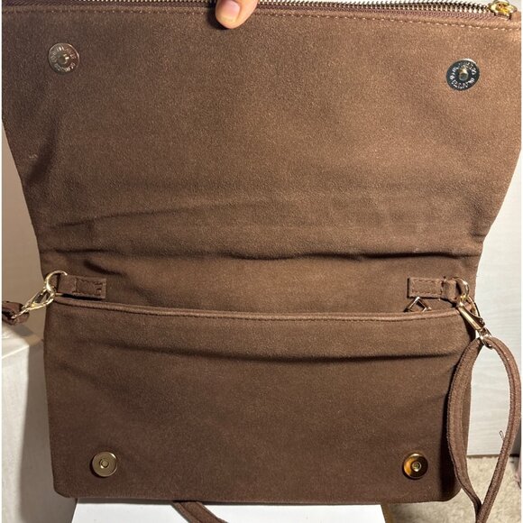 3AM Forever Purse Embroidered Suede Crossbody Bag With Strap Brown - Picture 5 of 12